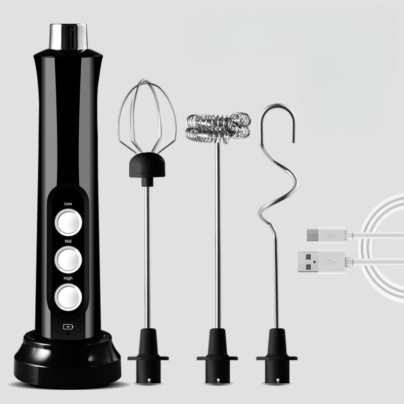 Mousseur à lait électrique l'Expert 3-en-un noir avec accessoires