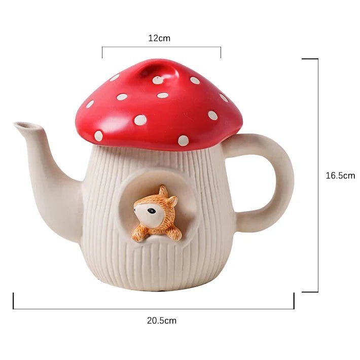 Service à Thé - WarmSip petite théière et dimensions avec couvercle en forme de champignon