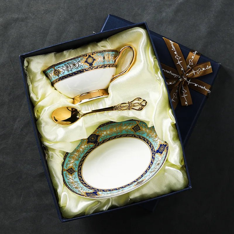Tasse à café RoyalBone porcelaine Bone China ensemble pour une personne dans coffret cadeau