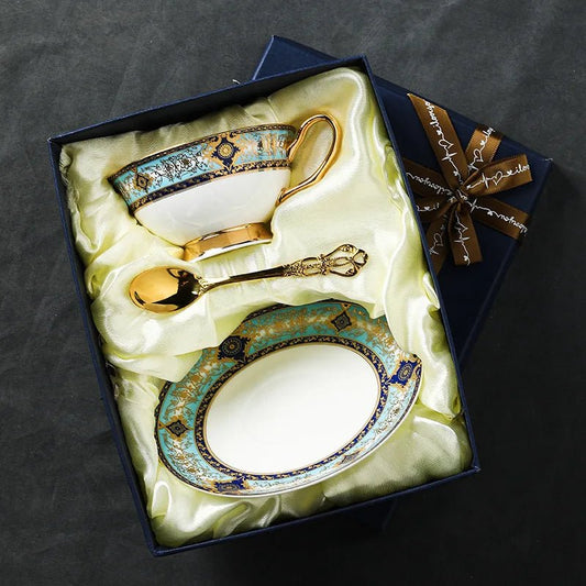 Tasse à café RoyalBone porcelaine Bone China ensemble pour une personne dans coffret cadeau